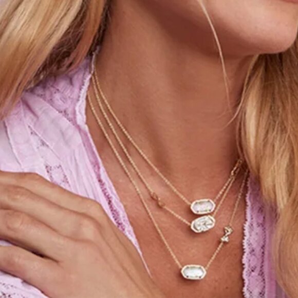 Kendra Scott X LoveShackFancy Pink and Gold Elisa Necklace 🎀 NWT 🎀 - Picture 5 of 7